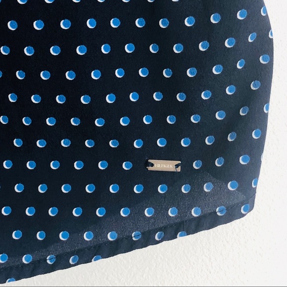 Tommy Hilfiger Short Sleeve Polka Dot Navy Top XL - Picture 5 of 8